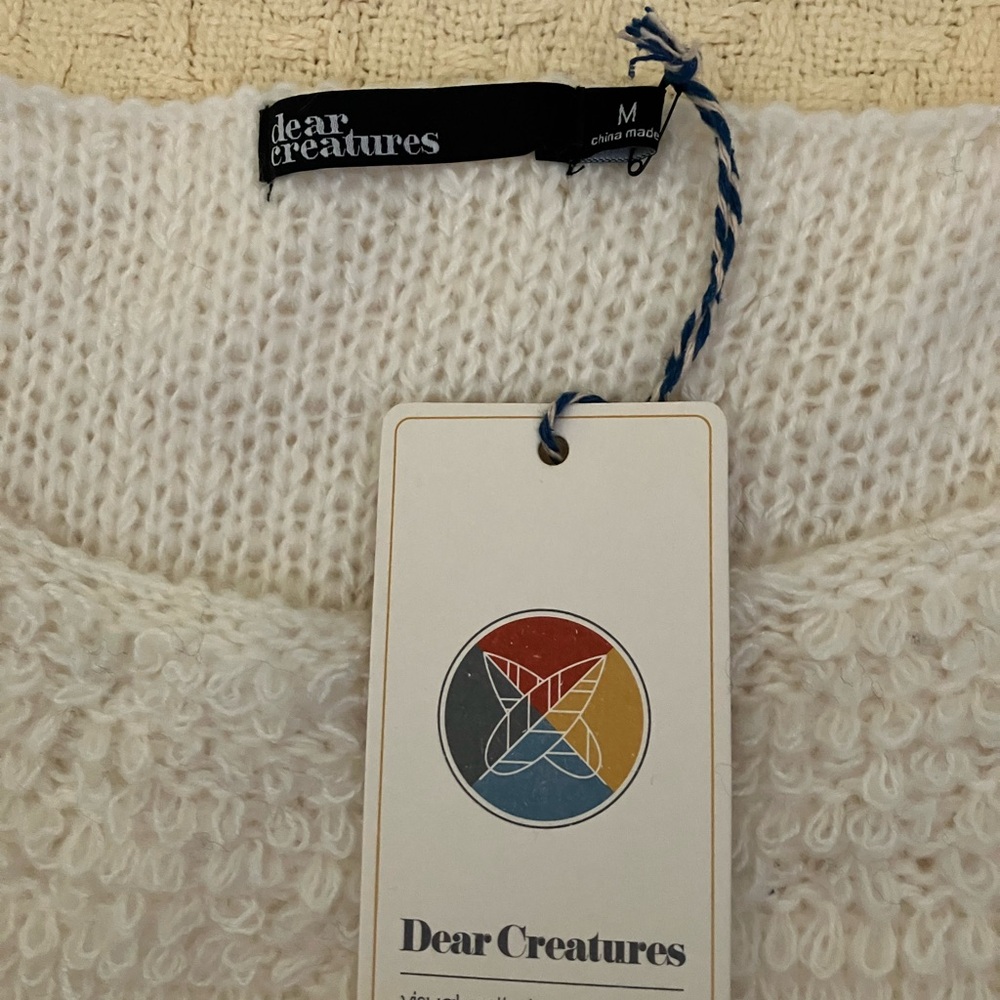 Dear Creatures NEW sweater top pullover sz M blue white nautical coastal GIFT - Picture 4 of 5